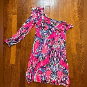 Lilly Pulitzer one shoulder dress, Like new! Size M